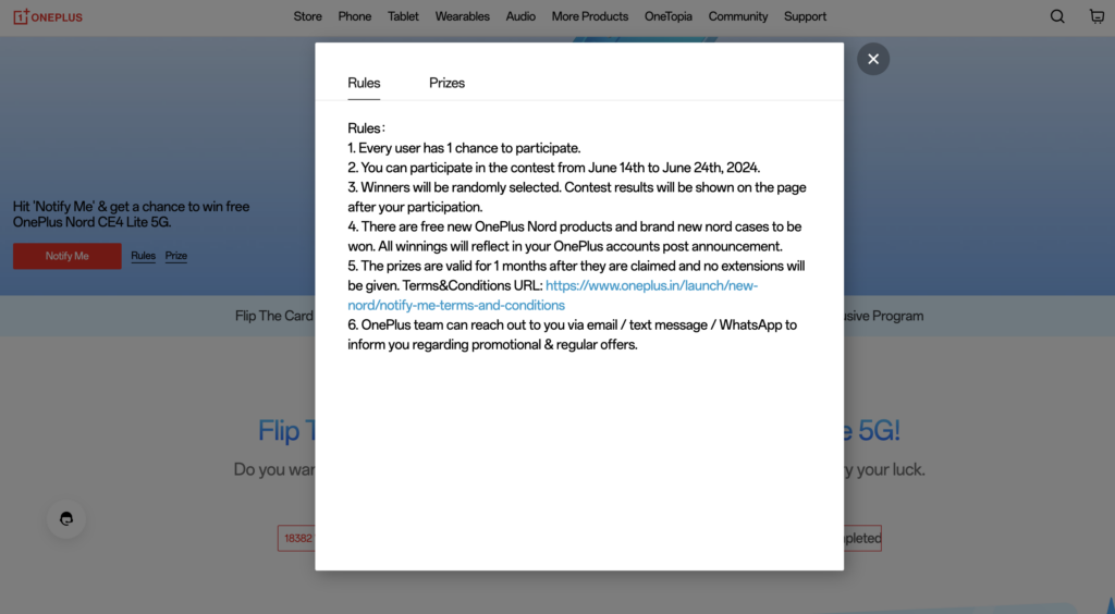OnePlus Nord CE4 Lite contest