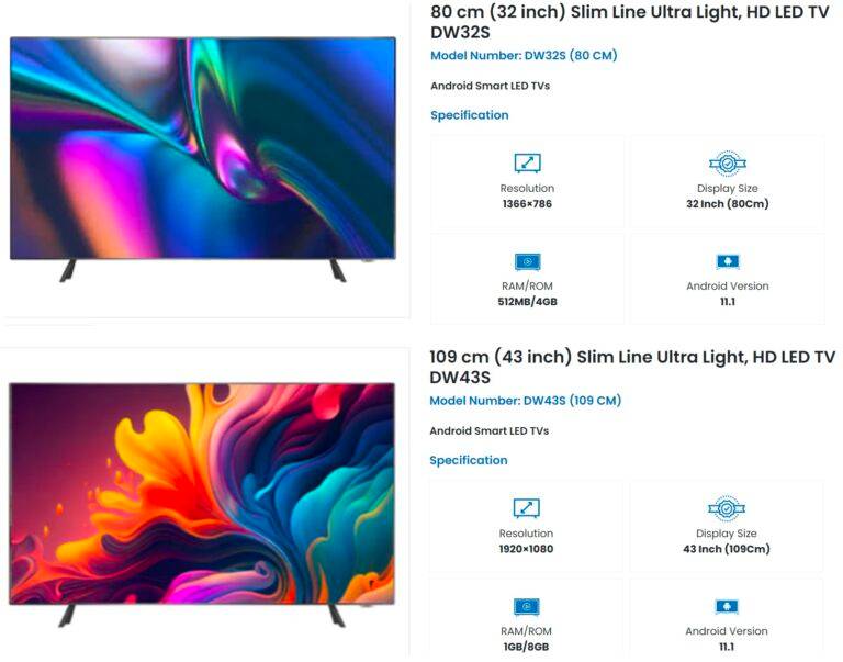 DAEWOO Android Smart LED TVs launched in India in 32inch and 43inch options price, features