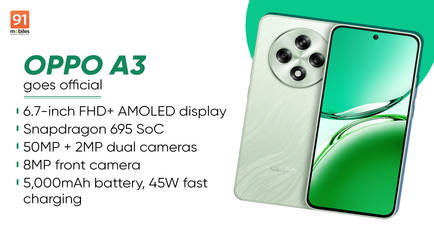 OPPO A3 with Snapdragon 695 SoC, 50MP camera launched in China: price, specs
