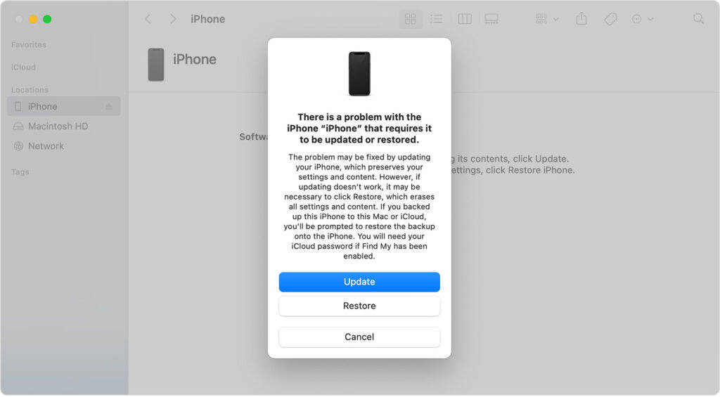 iPhone recovery mode