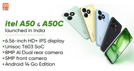 itel A50, A50C budget smartphones launched in India with an iPhone 13-like detail: price, features
