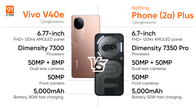 Vivo V40e vs Nothing Phone (2a) Plus