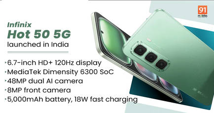 Infinix Hot 50 5G with MediaTek Dimensity 6300 SoC, 5000mAh battery launched in India: price, specifications