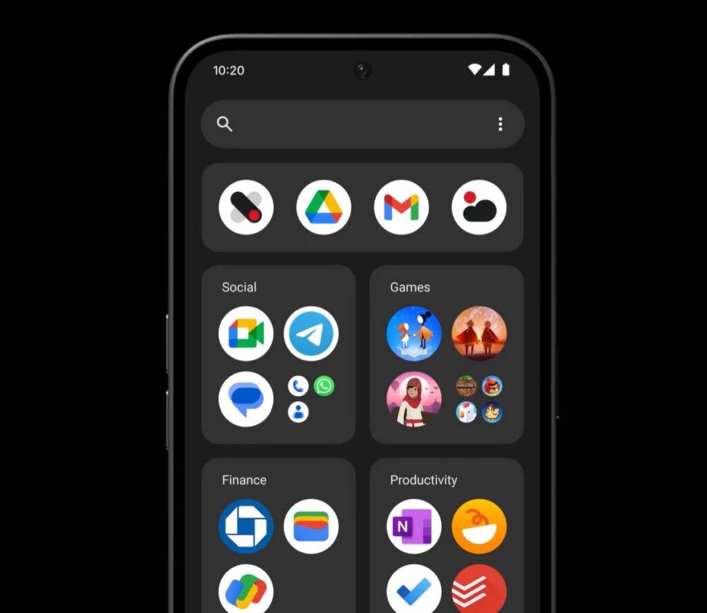 Nothing OS 3.0 smart app drawer
