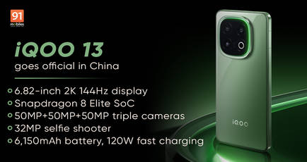iQOO 13 with Snapdragon 8 Elite, 6150mAh battery, 2K display launched in China: price, specs