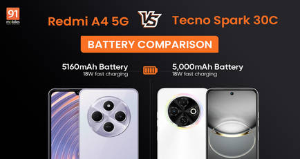 Redmi A4 vs Tecno Spark 30C battery comparison: which budget phone has a longer battery life?