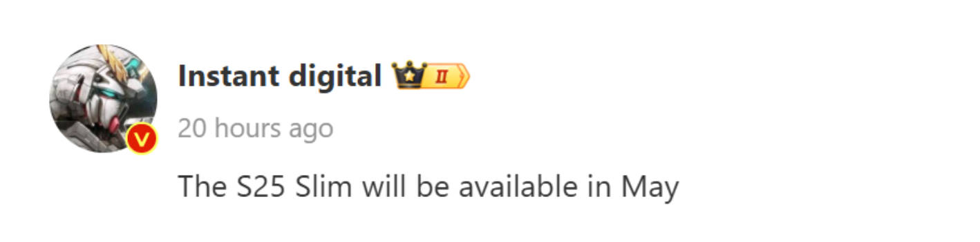 Galaxy S25 Slim leak