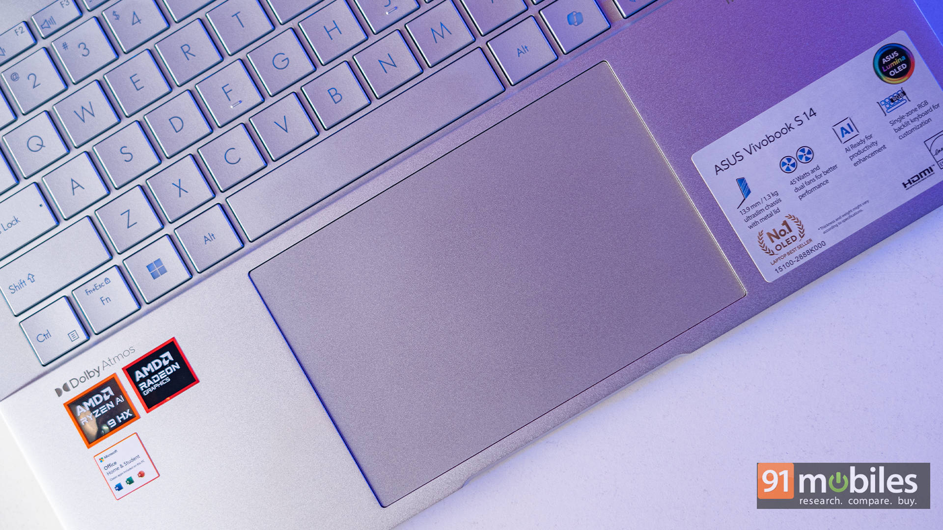 ASUS Vivobook S 14 OLED पुनरावलोकन: AMD HX 370 प्रोसेसर चमत्कार करतो 10 ट्रॅकपॅड ASUS Vivobook S 14 OLED AMD Ryzen पुनरावलोकन