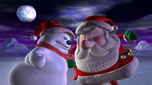 Santa vs. the Snowman - Backdrop