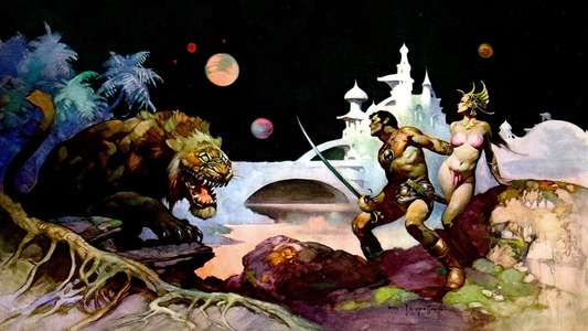 Frazetta: Painting with Fire - Backdrop