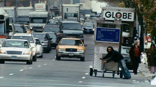 Man Push Cart - Backdrop