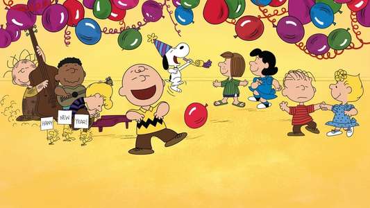 Happy New Year  Charlie Brown - Backdrop