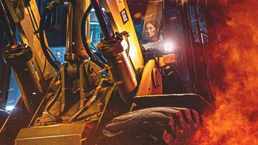 The Girl on a Bulldozer - Backdrop