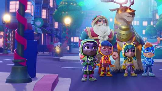 The Action Pack Saves Christmas - Backdrops