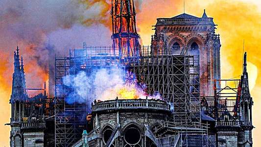 Notre-Dame on Fire - Backdrop