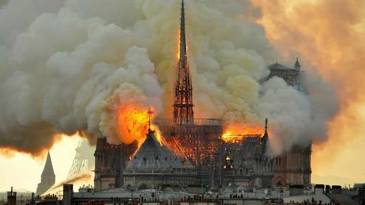 Notre-Dame on Fire - Backdrop