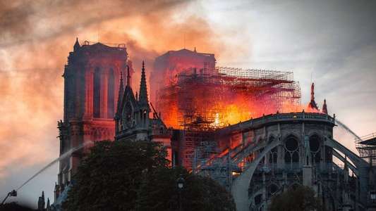 Notre-Dame on Fire - Backdrop