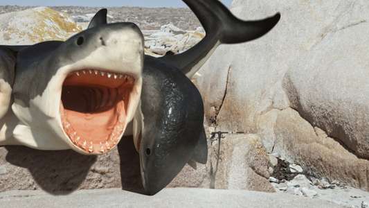 6-Headed Shark Attack - Backdrop