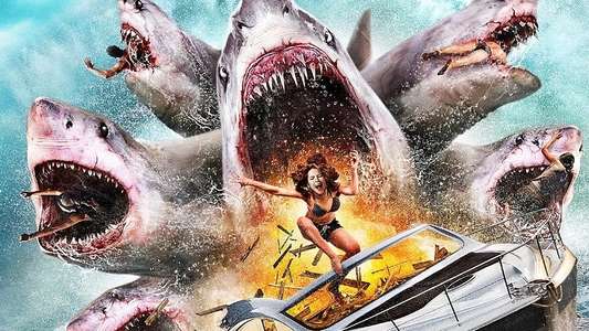 6-Headed Shark Attack - Backdrop