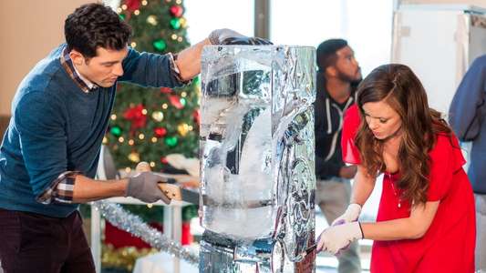 Ice Sculpture Christmas - Backdrop