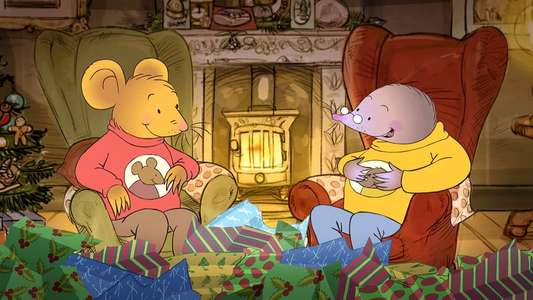 Mouse and Mole at Christmas Time - Backdrop