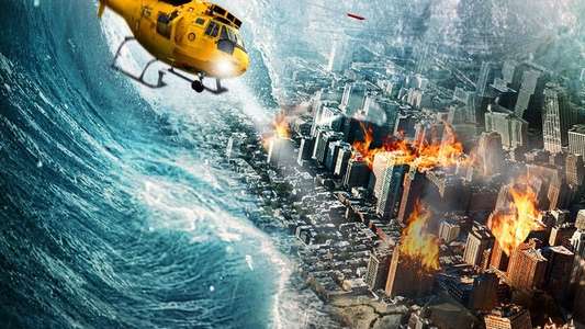 Disaster Wars: Earthquake vs. Tsunami - Backdrop