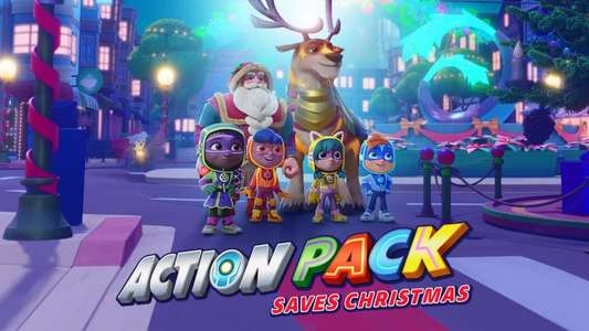 The Action Pack Saves Christmas - Backdrops