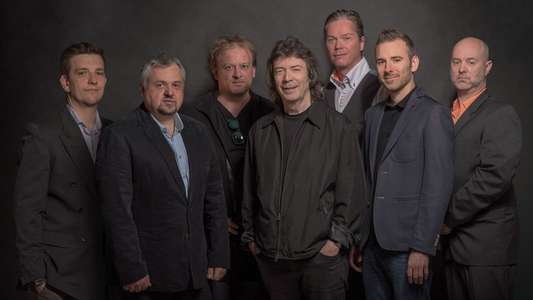 Djabe: Live in Blue with Steve Hackett  Gulli Briem and John Nugent - Backdrop