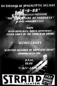 8-8-88 Church of Satan Mansonite Rally - Poster